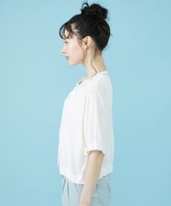 GJSHV30180 Jocomomola(ホコモモラ) 【接触冷感・UVカット】Floretes クルーネック刺繍カーディガン ホワイト