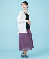 GJSHV31190 Jocomomola(ホコモモラ) 【接触冷感・UVカット】Floretes フラワー刺繍トッパーカーディガン オレンジ