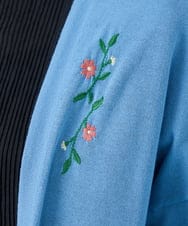 GJSHV31190 Jocomomola(ホコモモラ) 【接触冷感・UVカット】Floretes フラワー刺繍トッパーカーディガン オレンジ