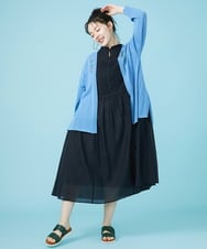 GJSHV31190 Jocomomola(ホコモモラ) 【接触冷感・UVカット】Floretes フラワー刺繍トッパーカーディガン オレンジ
