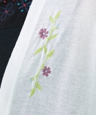 GJSHV31190 Jocomomola(ホコモモラ) 【接触冷感・UVカット】Floretes フラワー刺繍トッパーカーディガン オレンジ