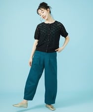 GJSHV32210 Jocomomola(ホコモモラ) Grano クルーネックカーディガン アイボリー