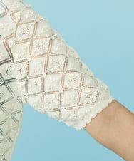 GJSHV32210 Jocomomola(ホコモモラ) Grano クルーネックカーディガン アイボリー