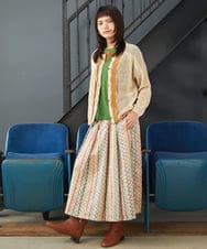 GJSJE01220 Jocomomola(ホコモモラ) Dibujqr 透かし編みニットカーディガン ベージュ