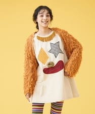 GJSJQ01200 Jocomomola(ホコモモラ) Cabello ニットボレロカーディガン オレンジ