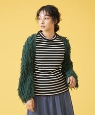 GJSJQ01200 Jocomomola(ホコモモラ) Cabello ニットボレロカーディガン オレンジ