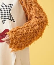 GJSJQ01200 Jocomomola(ホコモモラ) Cabello ニットボレロカーディガン オレンジ