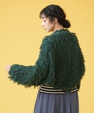 GJSJQ01200 Jocomomola(ホコモモラ) Cabello ニットボレロカーディガン グリーン