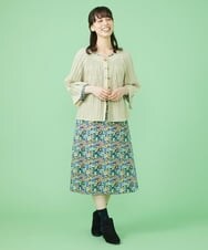 GJSJT30190 Jocomomola(ホコモモラ) スモッキングリブニット カーディガン アイボリー