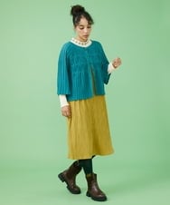 GJSJT30190 Jocomomola(ホコモモラ) スモッキングリブニット カーディガン アイボリー
