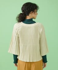 GJSJT30190 Jocomomola(ホコモモラ) スモッキングリブニット カーディガン アイボリー