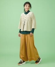 GJSJT30190 Jocomomola(ホコモモラ) スモッキングリブニット カーディガン アイボリー