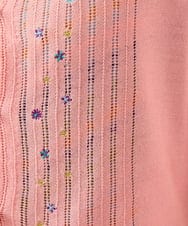 GJSJV30160 Jocomomola(ホコモモラ) Flor フラワー刺繍クルーネックカーディガン ピンク