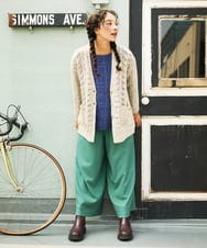 GJSLA33220 Jocomomola(ホコモモラ) カラーネップ ニットカーディガン ブラック