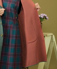 GJSLD31300 Jocomomola(ホコモモラ) Wフェイス フード付きロングニットカーディガン グリーン