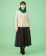 GJSLS30180 Jocomomola(ホコモモラ) モヘアニットショートカーディガン ベージュ