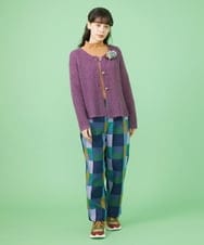 GJSLS30180 Jocomomola(ホコモモラ) モヘアニットショートカーディガン ベージュ