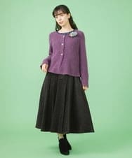 GJSLS30180 Jocomomola(ホコモモラ) モヘアニットショートカーディガン ベージュ