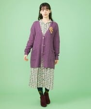 GJSLS31200 Jocomomola(ホコモモラ) モヘアニットロングカーディガン ラベンダー
