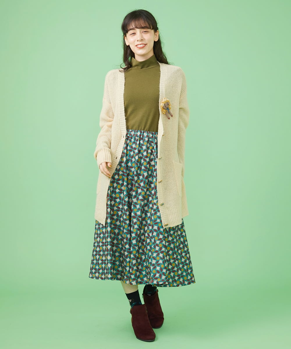 GJSLS31200 Jocomomola(ホコモモラ) モヘアニットロングカーディガン ラベンダー