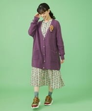 GJSLS31200 Jocomomola(ホコモモラ) モヘアニットロングカーディガン ラベンダー
