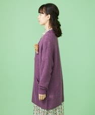 GJSLS31200 Jocomomola(ホコモモラ) モヘアニットロングカーディガン ラベンダー