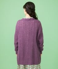 GJSLS31200 Jocomomola(ホコモモラ) モヘアニットロングカーディガン ラベンダー