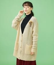 GJSLS31200 Jocomomola(ホコモモラ) モヘアニットロングカーディガン ベージュ