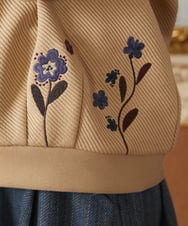 GJTAE37220 Jocomomola(ホコモモラ) Florecer フラワー刺繍カットソーカーディガン グリーン