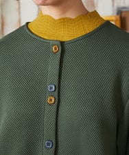 GJTAE37220 Jocomomola(ホコモモラ) Florecer フラワー刺繍カットソーカーディガン グリーン