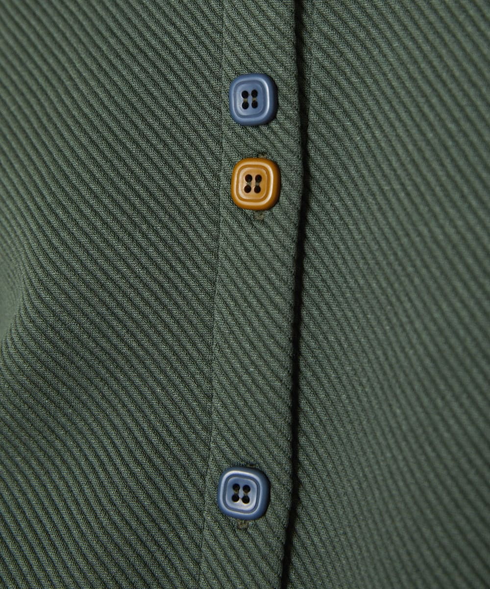 GJTAE37220 Jocomomola(ホコモモラ) Florecer フラワー刺繍カットソーカーディガン グリーン