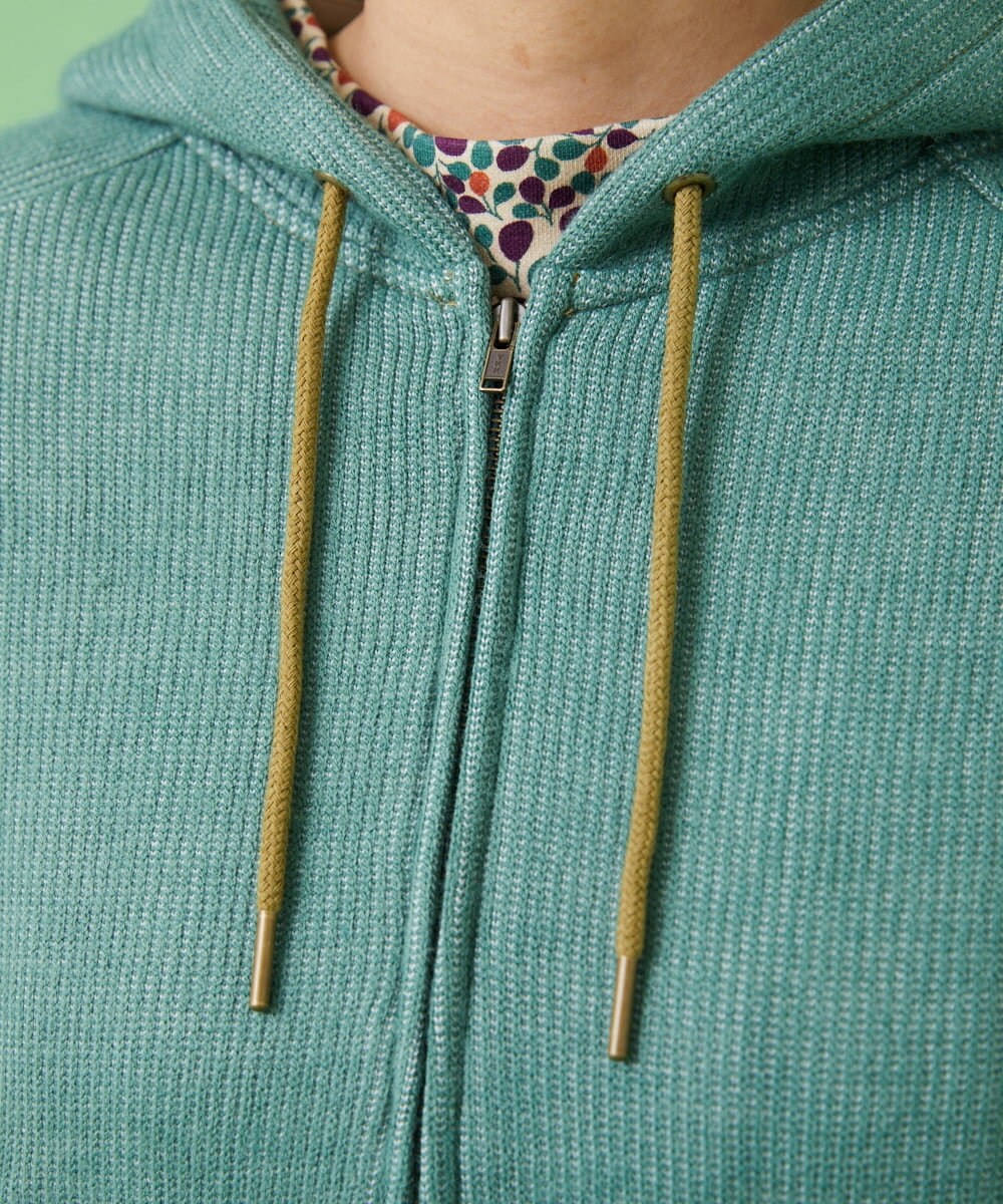 GJTAW37200 Jocomomola(ホコモモラ) Hogar フラワー刺繍パーカー グリーン