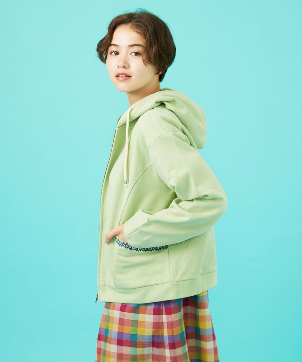 I LOVE COLOR コットン裏毛ジップパーカー(パーカー