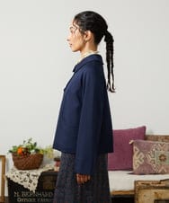 GJTCD51280 Jocomomola(ホコモモラ) ポンチストレッチジャケット ネイビー