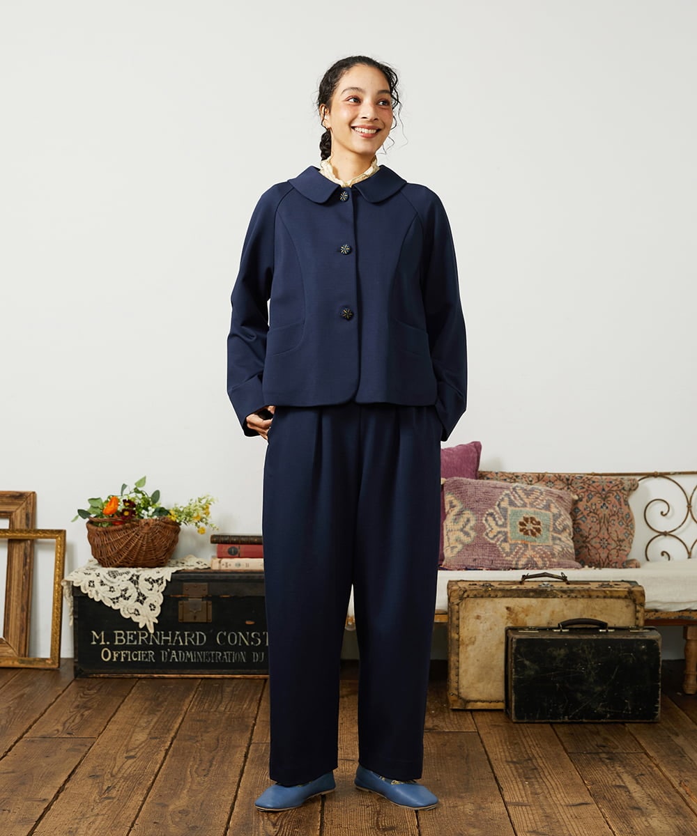 GJTCD51280 Jocomomola(ホコモモラ) ポンチストレッチジャケット ネイビー