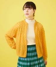 GJTDB40200 Jocomomola(ホコモモラ) Peguena flor フラワーレースブルゾン アイボリー