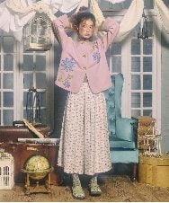 GJTDD01220 Jocomomola(ホコモモラ) Palominos flor フラワーアップリケカーディガン ピンク