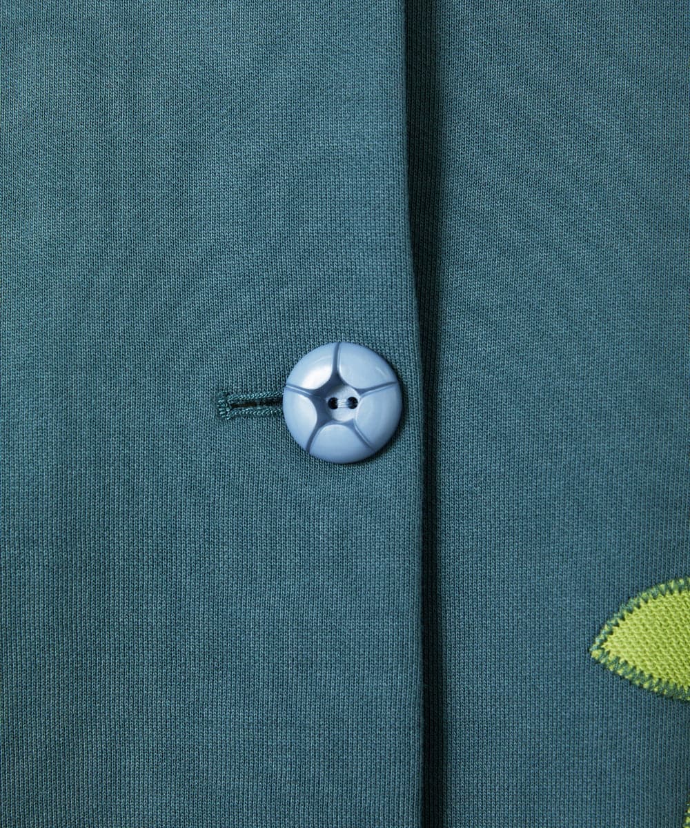 GJTDD01220 Jocomomola(ホコモモラ) Palominos flor フラワーアップリケカーディガン ブルー