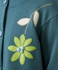 GJTDD01220 Jocomomola(ホコモモラ) Palominos flor フラワーアップリケカーディガン ブルー