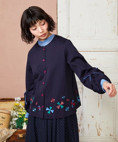 GJTDE38220 Jocomomola Rebote シルケットフライスカットソーカーディガン