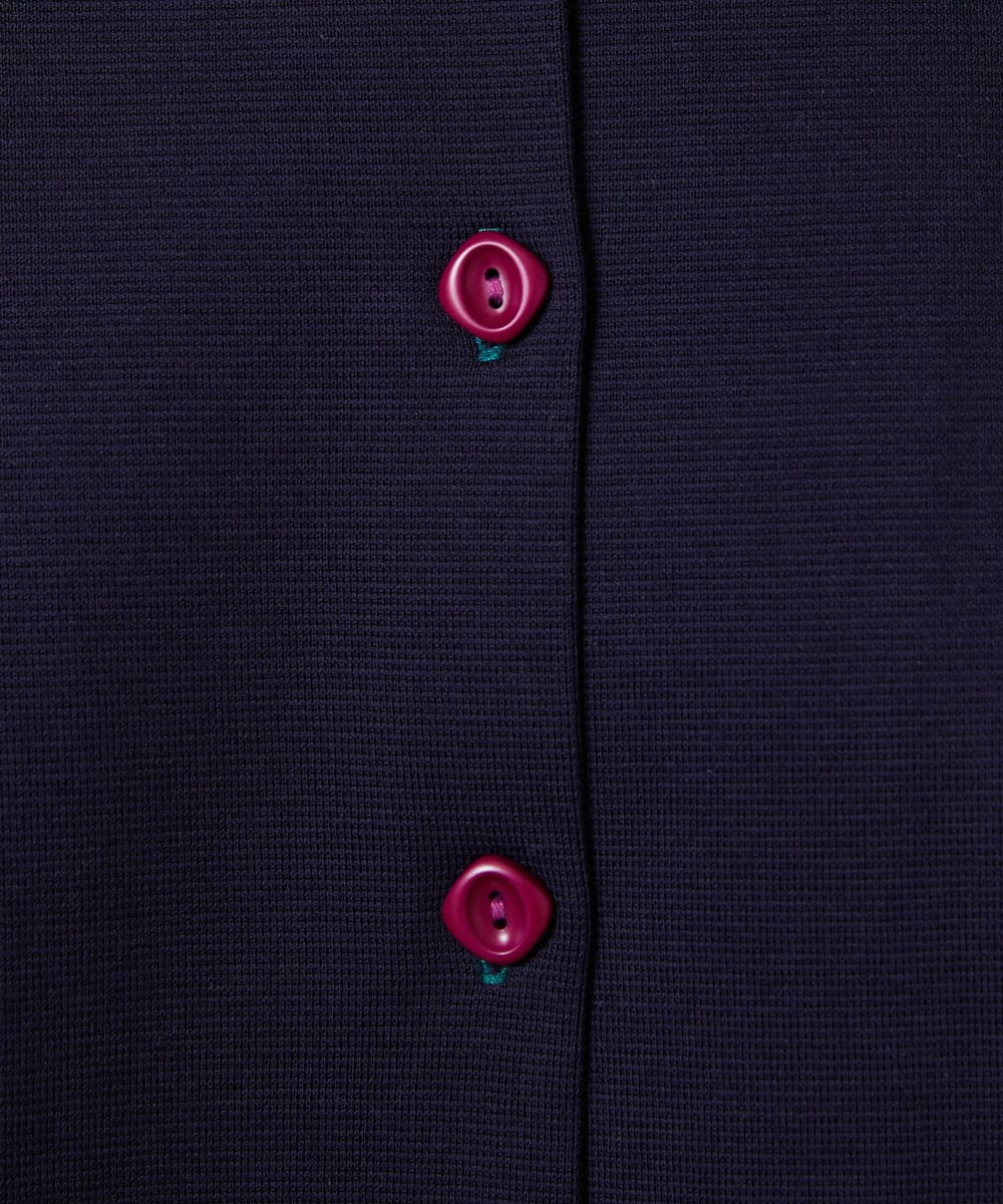 GJTDE38220 Jocomomola(ホコモモラ) Rebote シルケットフライスカットソーカーディガン ネイビー