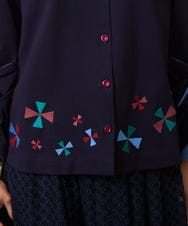 GJTDE38220 Jocomomola(ホコモモラ) Rebote シルケットフライスカットソーカーディガン ネイビー