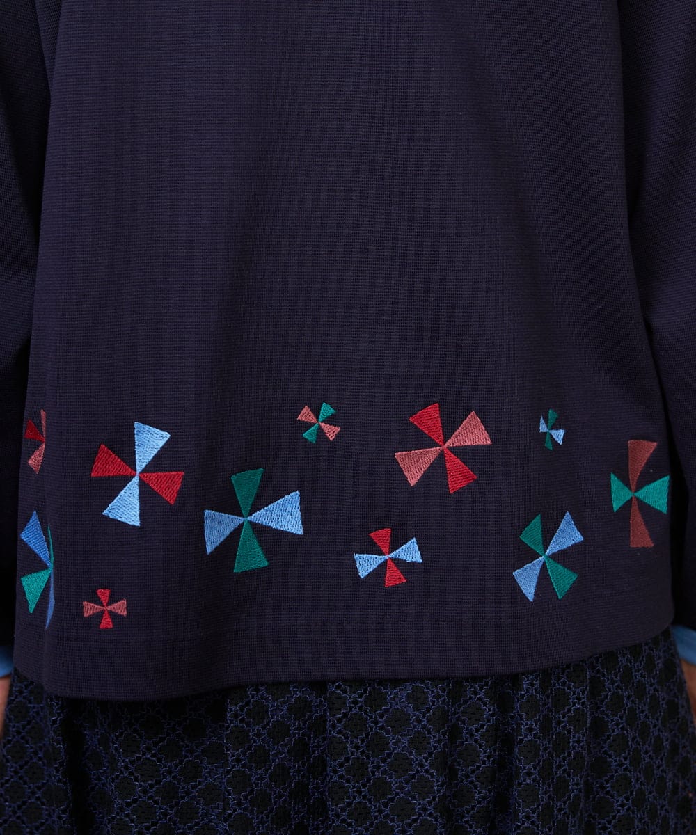 GJTDE38220 Jocomomola(ホコモモラ) Rebote シルケットフライスカットソーカーディガン ネイビー