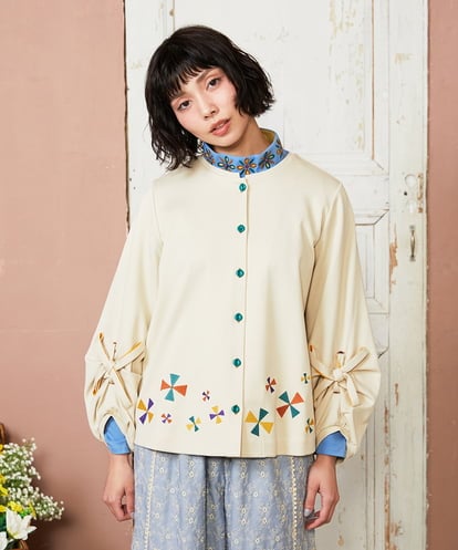 GJTDE38220 Jocomomola Rebote シルケットフライスカットソーカーディガン