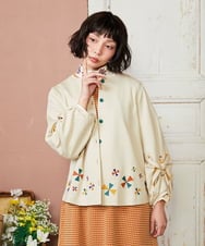 GJTDE38220 Jocomomola(ホコモモラ) Rebote シルケットフライスカットソーカーディガン アイボリー