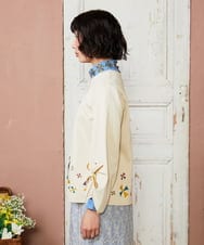 GJTDE38220 Jocomomola(ホコモモラ) Rebote シルケットフライスカットソーカーディガン アイボリー