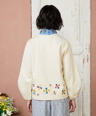 GJTDE38220 Jocomomola(ホコモモラ) Rebote シルケットフライスカットソーカーディガン アイボリー