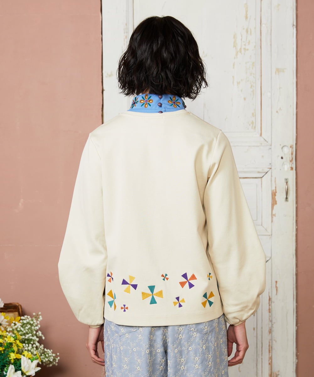 GJTDE38220 Jocomomola(ホコモモラ) Rebote シルケットフライスカットソーカーディガン アイボリー