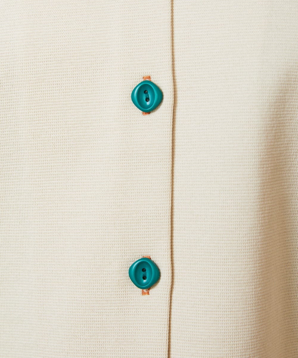 GJTDE38220 Jocomomola(ホコモモラ) Rebote シルケットフライスカットソーカーディガン アイボリー