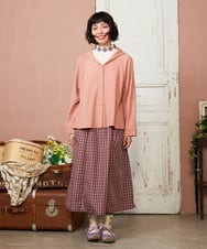 GJTDE40180 Jocomomola(ホコモモラ) Techos ボタン付きシャーリングパーカー ピンク